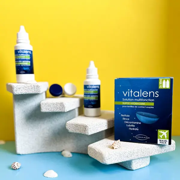 Vitalens Solução para Lentes de Contato Gelatinosas - Kit Viagem, Pacote com 2 x 50ml