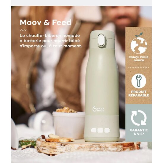 Chauffe-biberon nomade MOOV & FEED   Vert        de               Babymoov