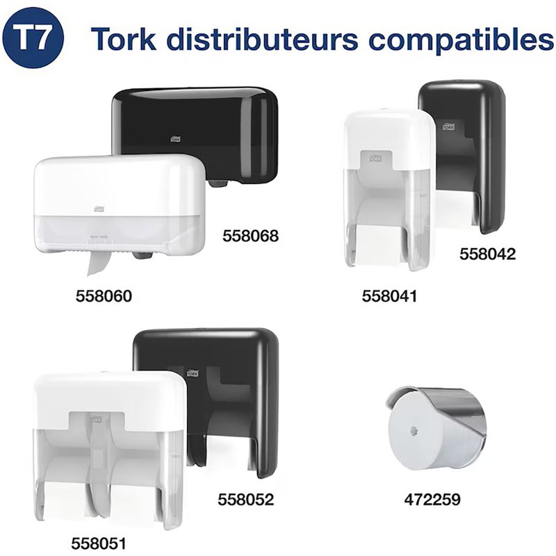 Papier toilette triple épaisseur Tork Premium T7 - 18 rouleaux de 550 feuilles