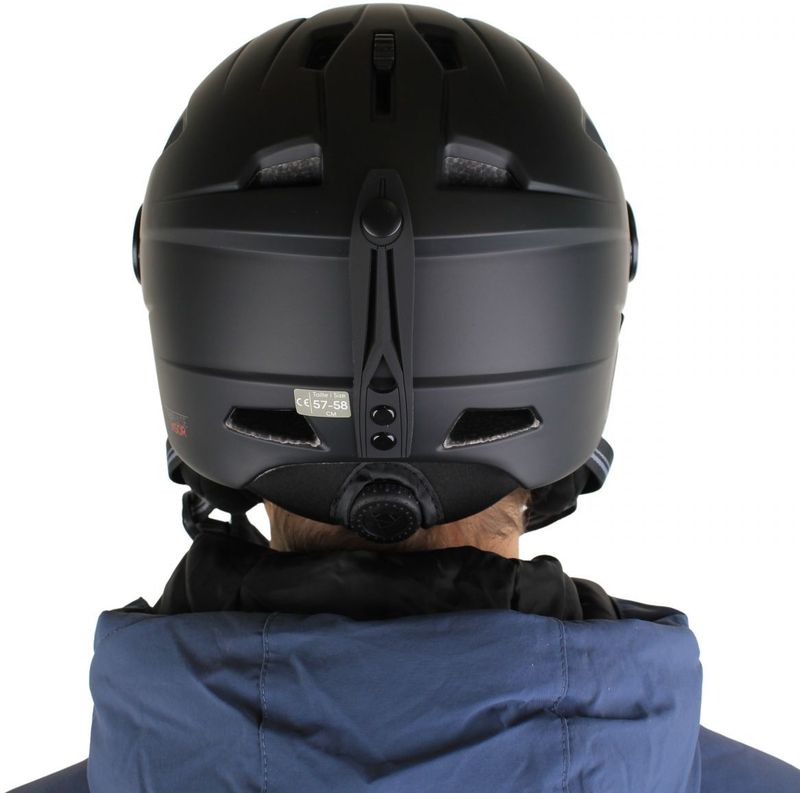 Cairn Impulse, skihelm met vizier, mat black + skicase