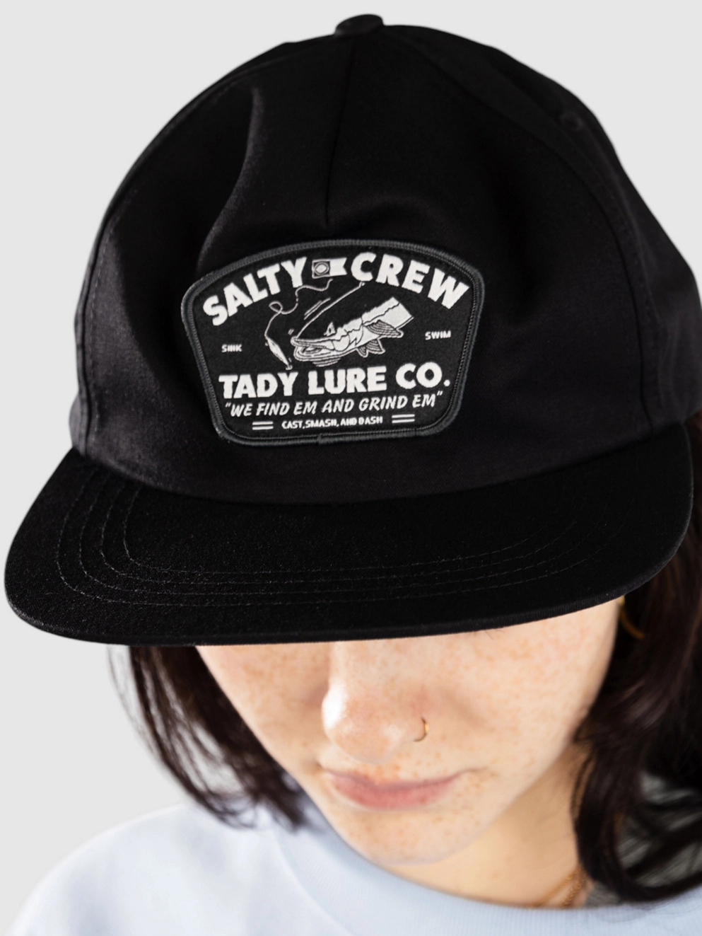 Salty Crew Grind Em 5 Panel Hat black