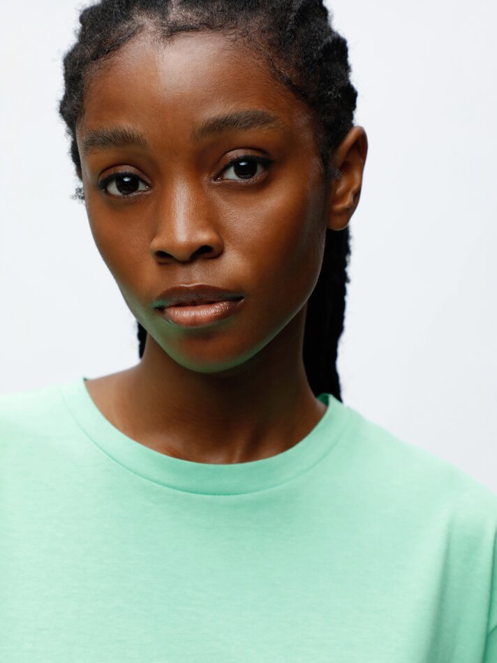 Camiseta oversized de manga curta - Verde menta