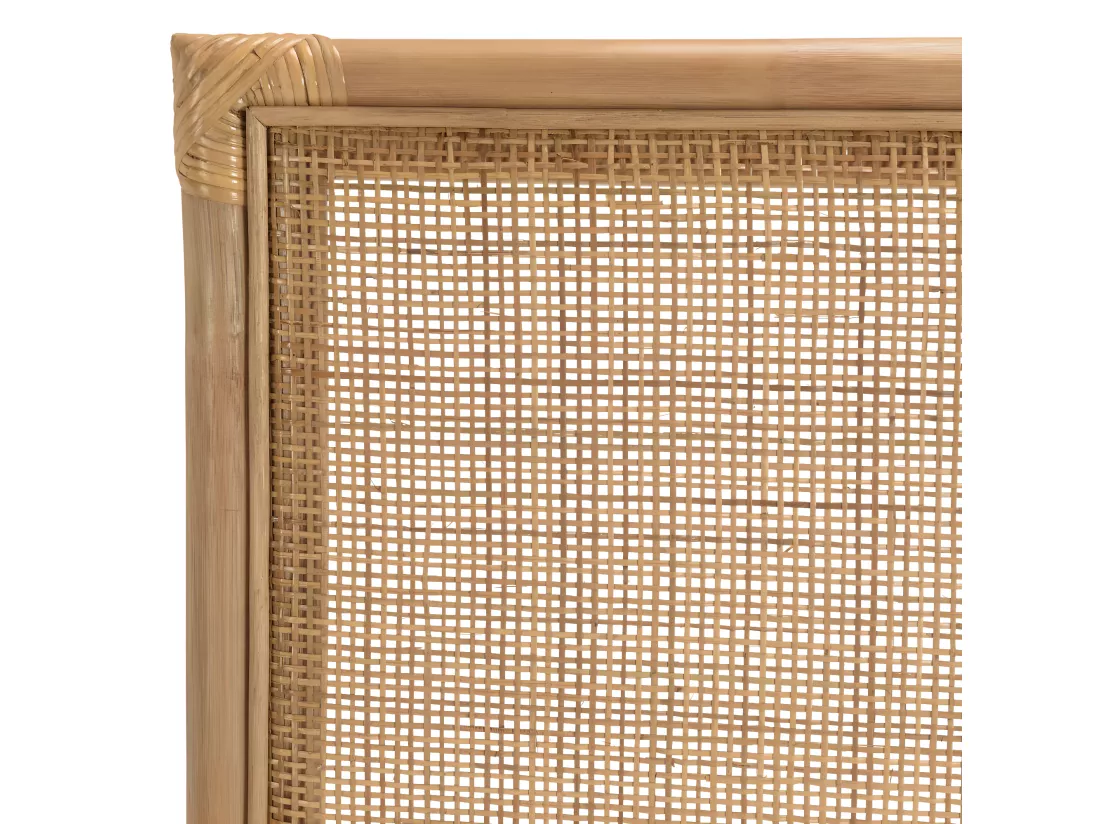 KALLY - Tête de lit rect. 140/160cm 'cannage' rotin couleur brun miel