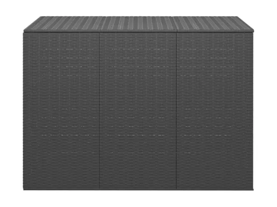 Boîte à coussins de jardin Résine tressée 145x100x103 cm Noir