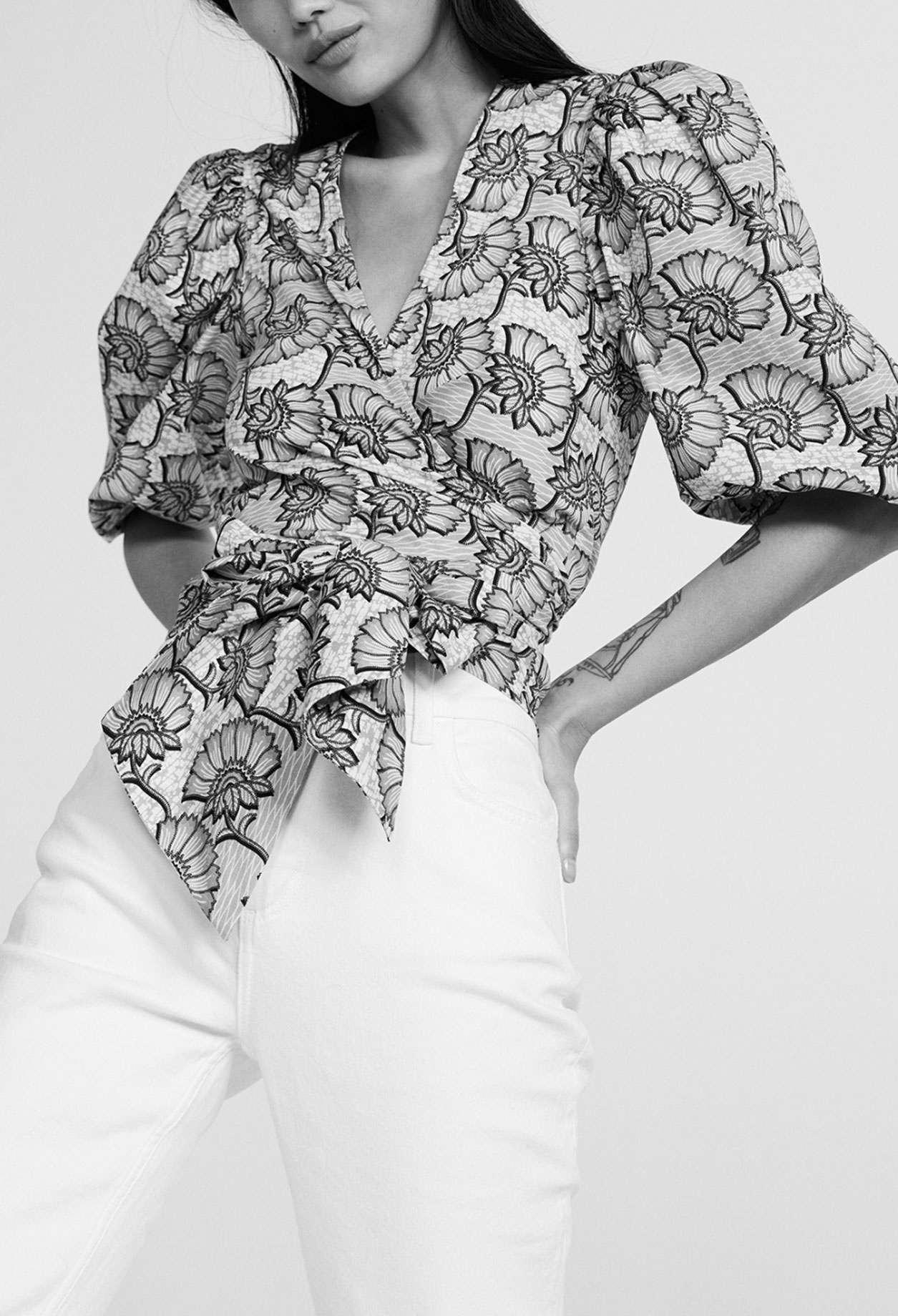 Blouse fleurie en coton biologique