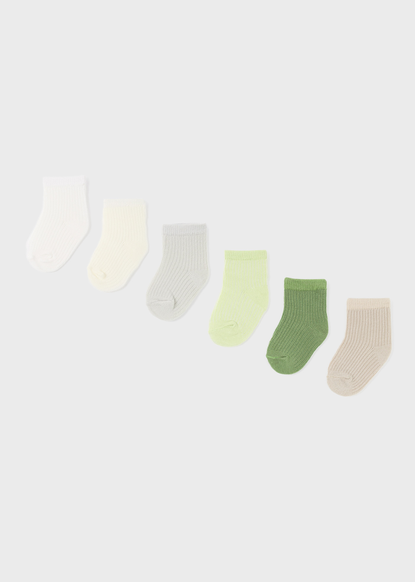 Conjunto de 6 meias LENZING™ ECOVERO™ de viscose para recém-nascidos, cor neutra