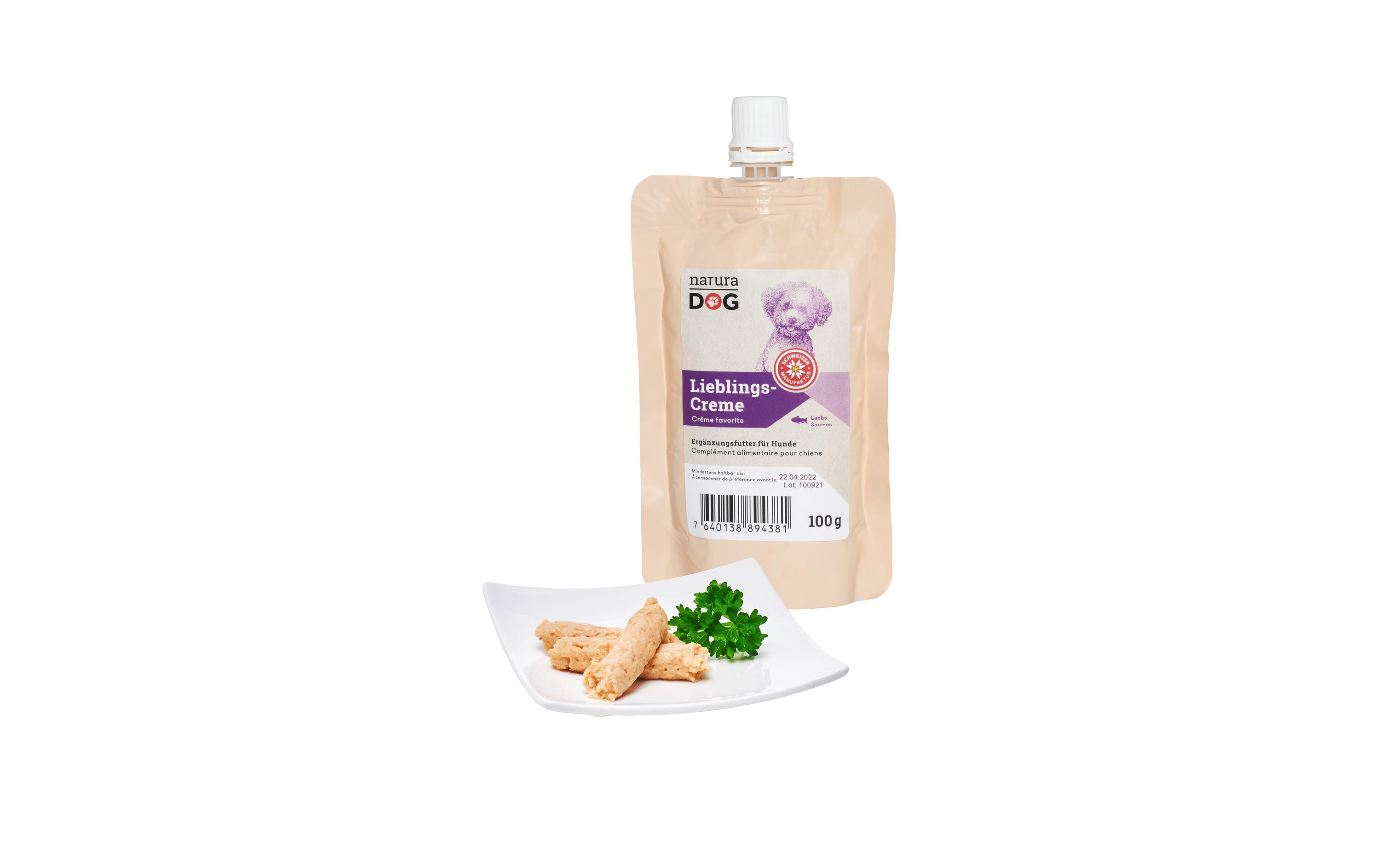 Lieblingscreme Lachs Multipack, 12 x 100 gCremiger Hundesnack mit Lachs