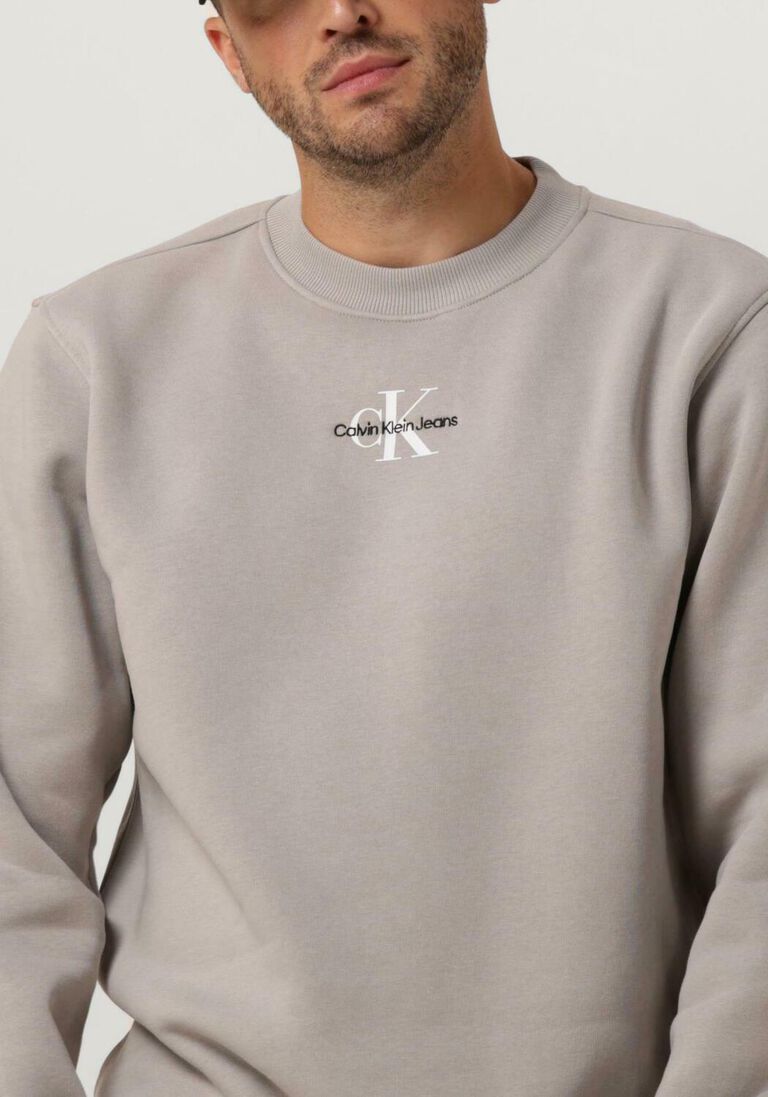 CALVIN KLEIN grijze calvin klein trui monologo crew neck