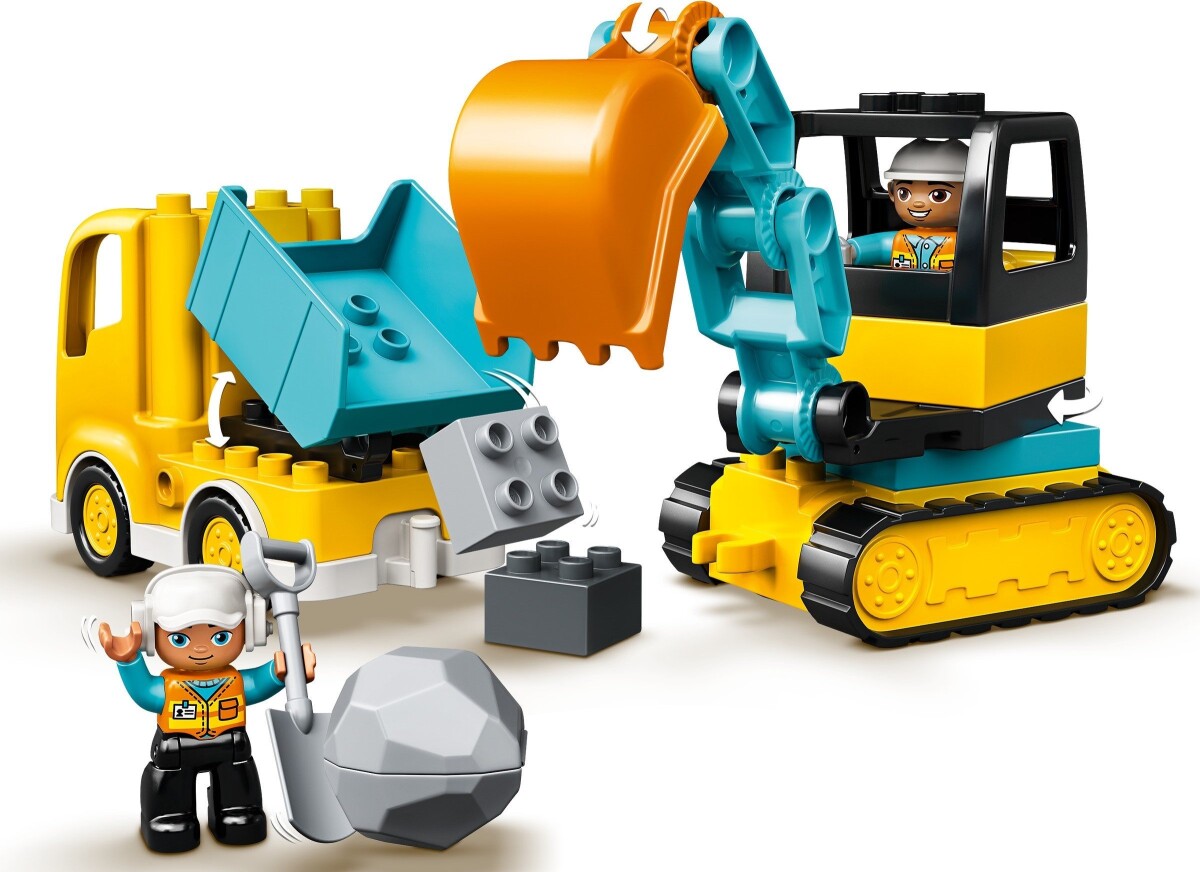 Lego Duplo - Lastbil Og Gravemaskine På Larvefødder - 10931