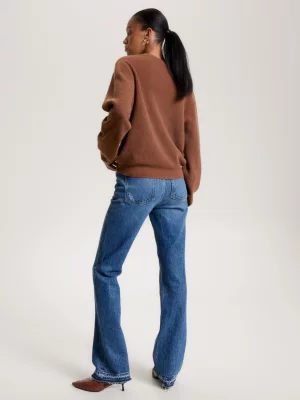Suéter de lã e cashmere com textura canelada e modelagem relaxada