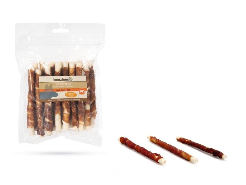 Beeztees Kausnack Kaustange Ente, 20 Stück Kauspass für Hunde