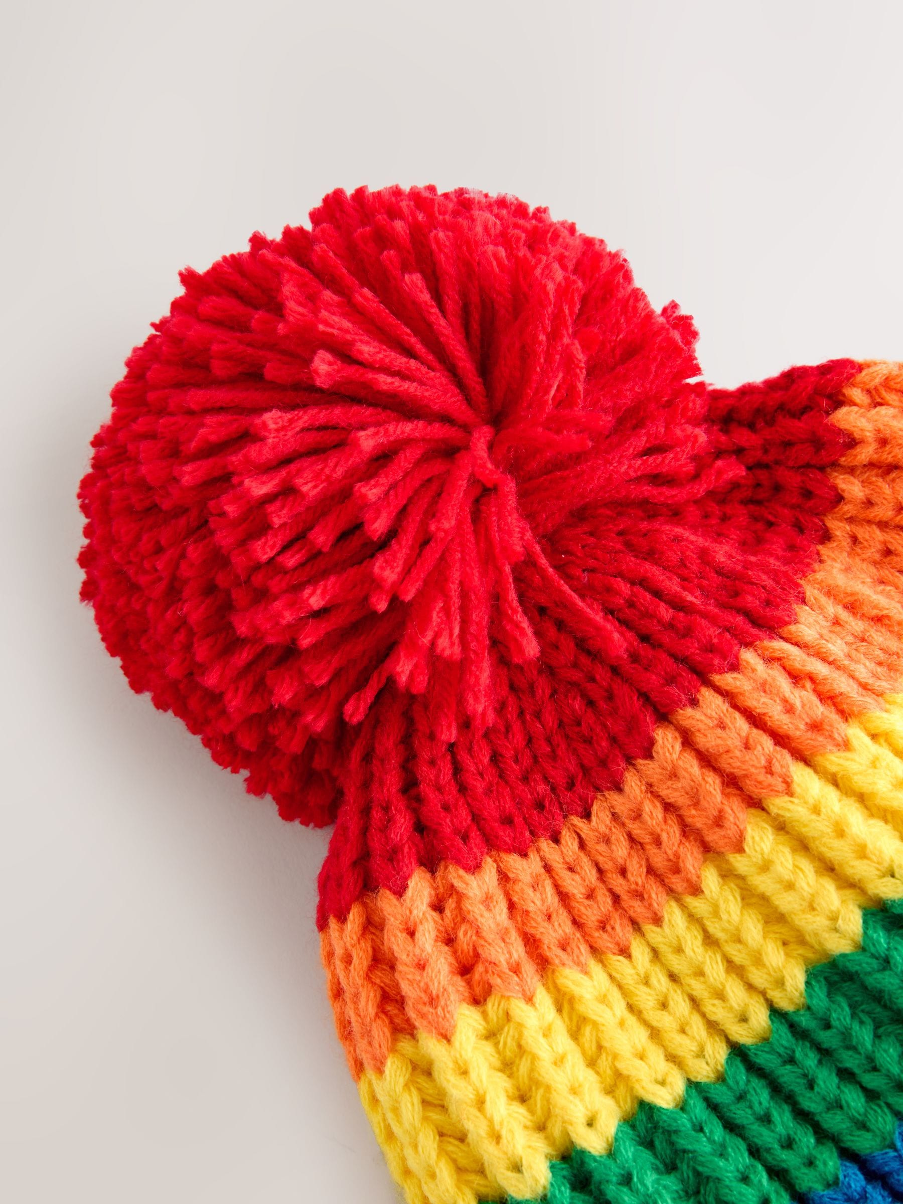 Meerkleurige regenboogstreep - Little Bird by Jools Oliver set van muts met wanten of handschoenen