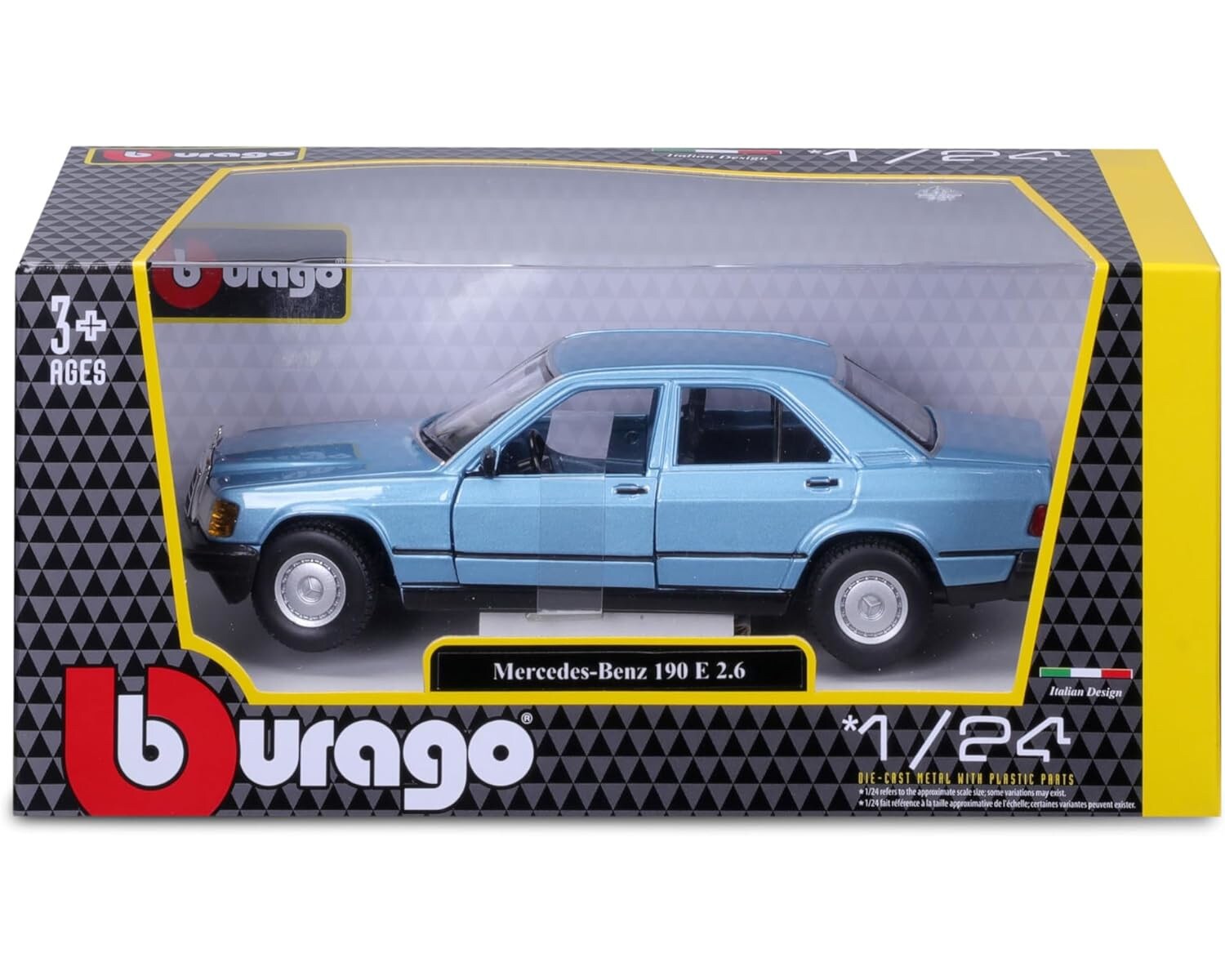 Bburago 18-21103 - Modellauto - Mercedes 190E ´87 (diamant blau, Maßstab 1:24) Modell Auto