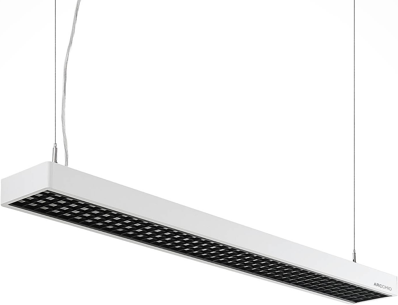 Arcchio LED Büroleuchte Susi (Modern) in Weiß aus Aluminium (2 flammig,) - Bürolampe Arbeitsplatzlampe Hängeleuchte Pendelleuchte Deckenleuchte Arbeitszimmerleuchte
