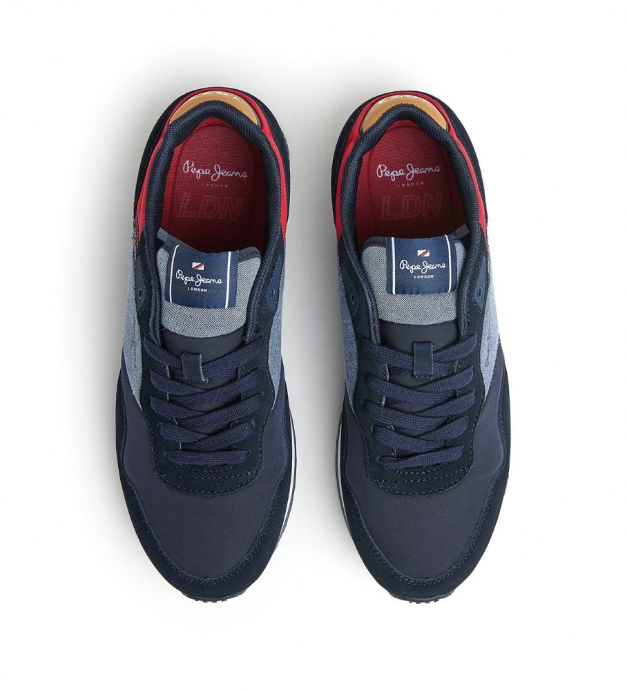 Tênis Pepe Jeans London One M em couro azul-marinho