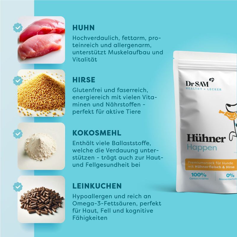 Dr. SAM Hühner Happen - Snacks für deinen Hund