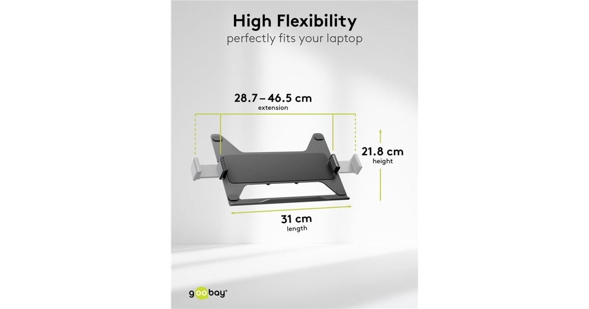 goobayDeluxe Monitor Mount met Laptop Arm, 17 tot 32 inch monitorarm  (Zwart)