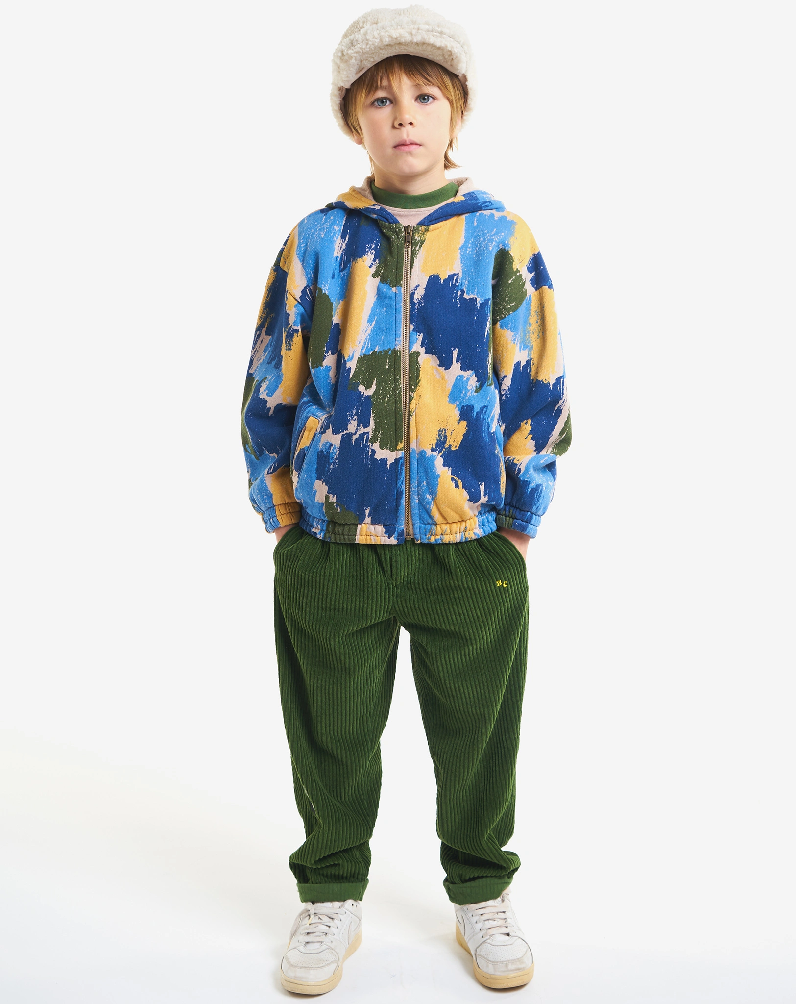 Kapuzen-Sweatjacke SHADOWS AOP in navy blue