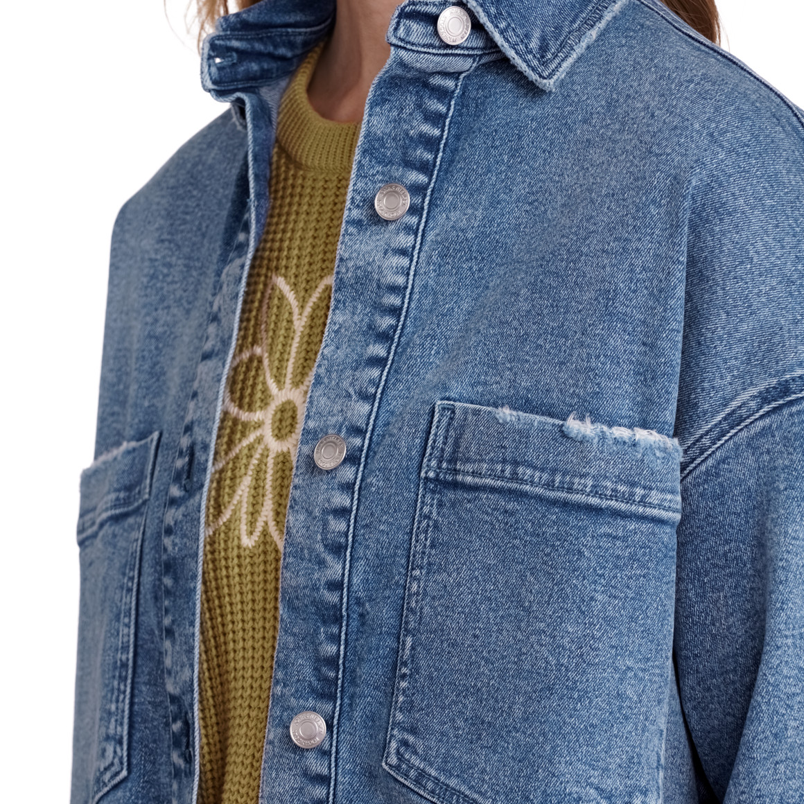Jonas Nielsen Damen Jeanshemd mit Used-Waschung blau