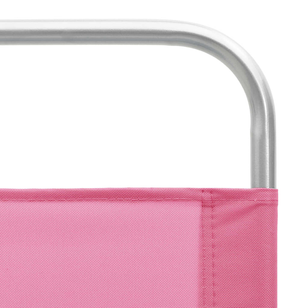 Chaises de plage pliables 2 pcs rose tissu