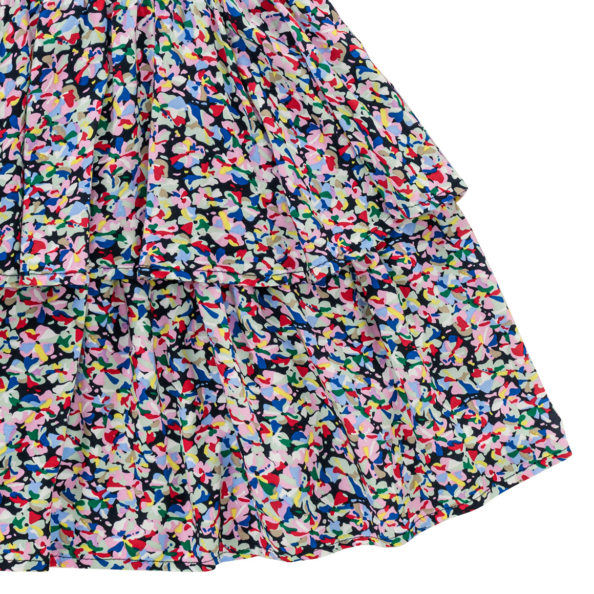 Beatwear Mädchen Rock mit Blumen dunkelblau / bunt