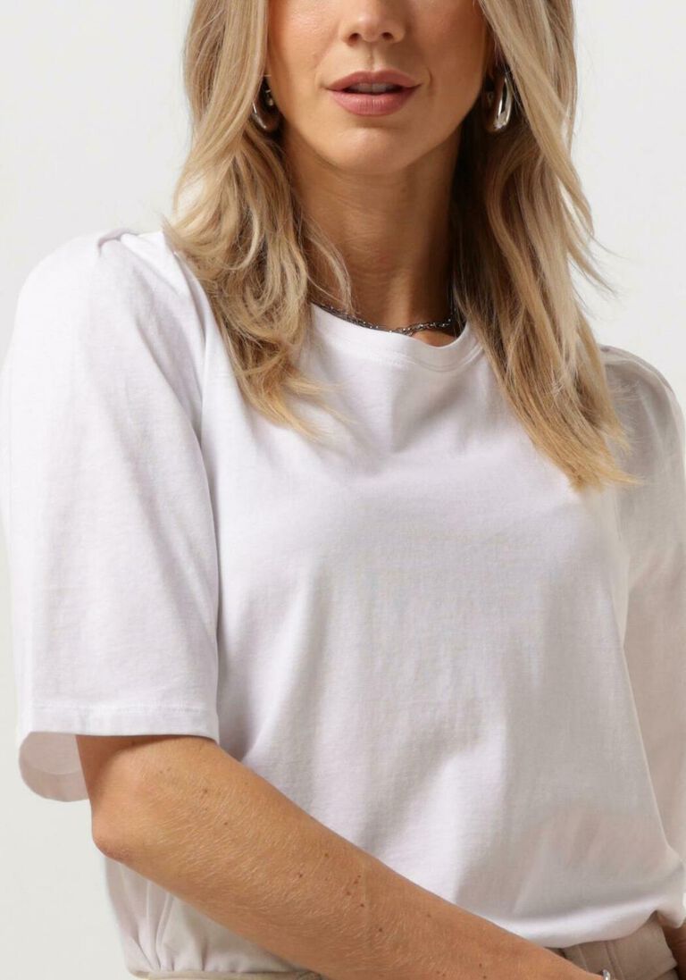 MSCH COPENHAGEN ecru msch copenhagen t-shirt mschbettia organic puff tee