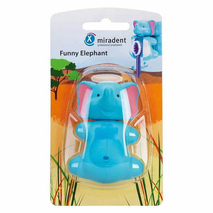 Miradent Kinderzahnbürstenhalter Funny Elefant, 1 St