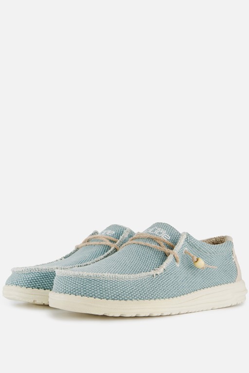 HEYDUDE Wally Braided Instappers blauw Canvas