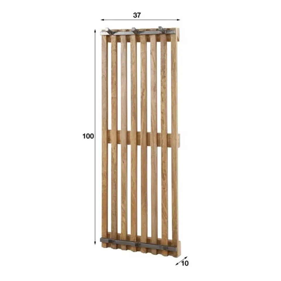 Wandkapstok Hout - 6-Haken - 38x10x100cm - Tweak