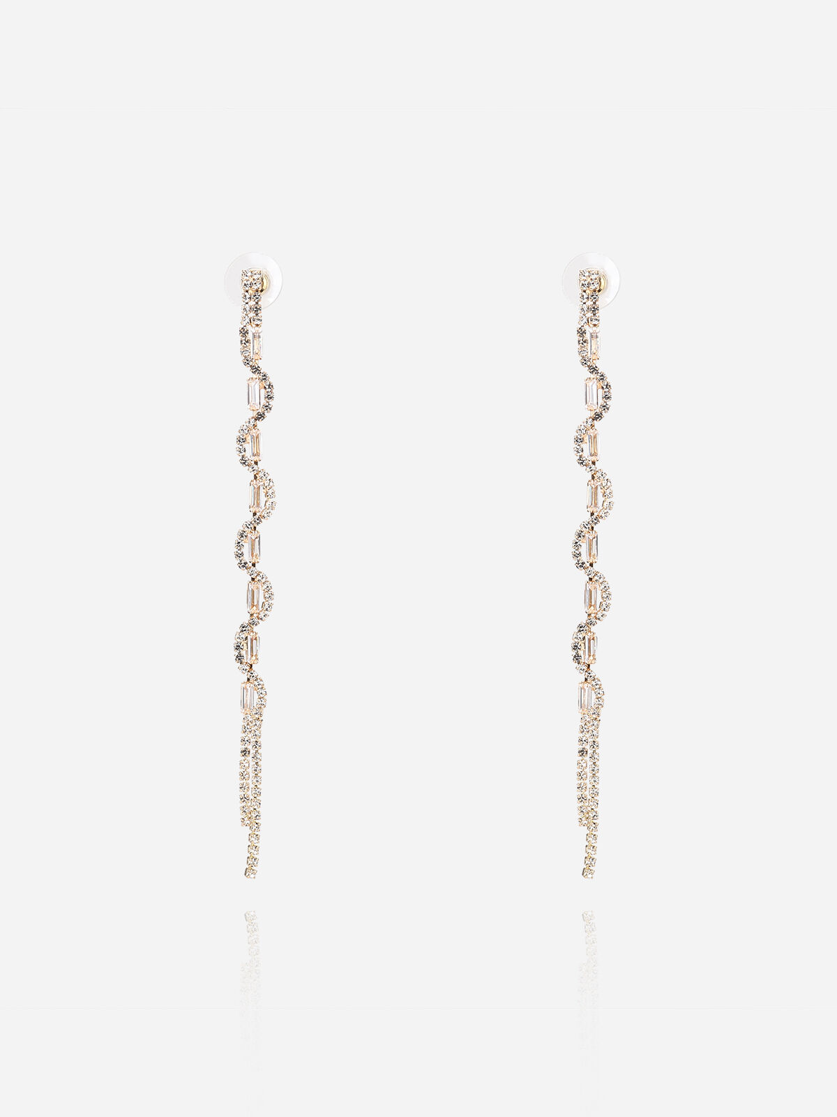 Boucles d'oreilles à strass ondulées- Doré