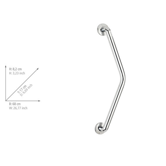 Wenko Secura veiligheidsgreep 135° 37x37cm chroom