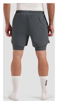 Short 2-en-1 De Running Rogelli Essential Gris Homme