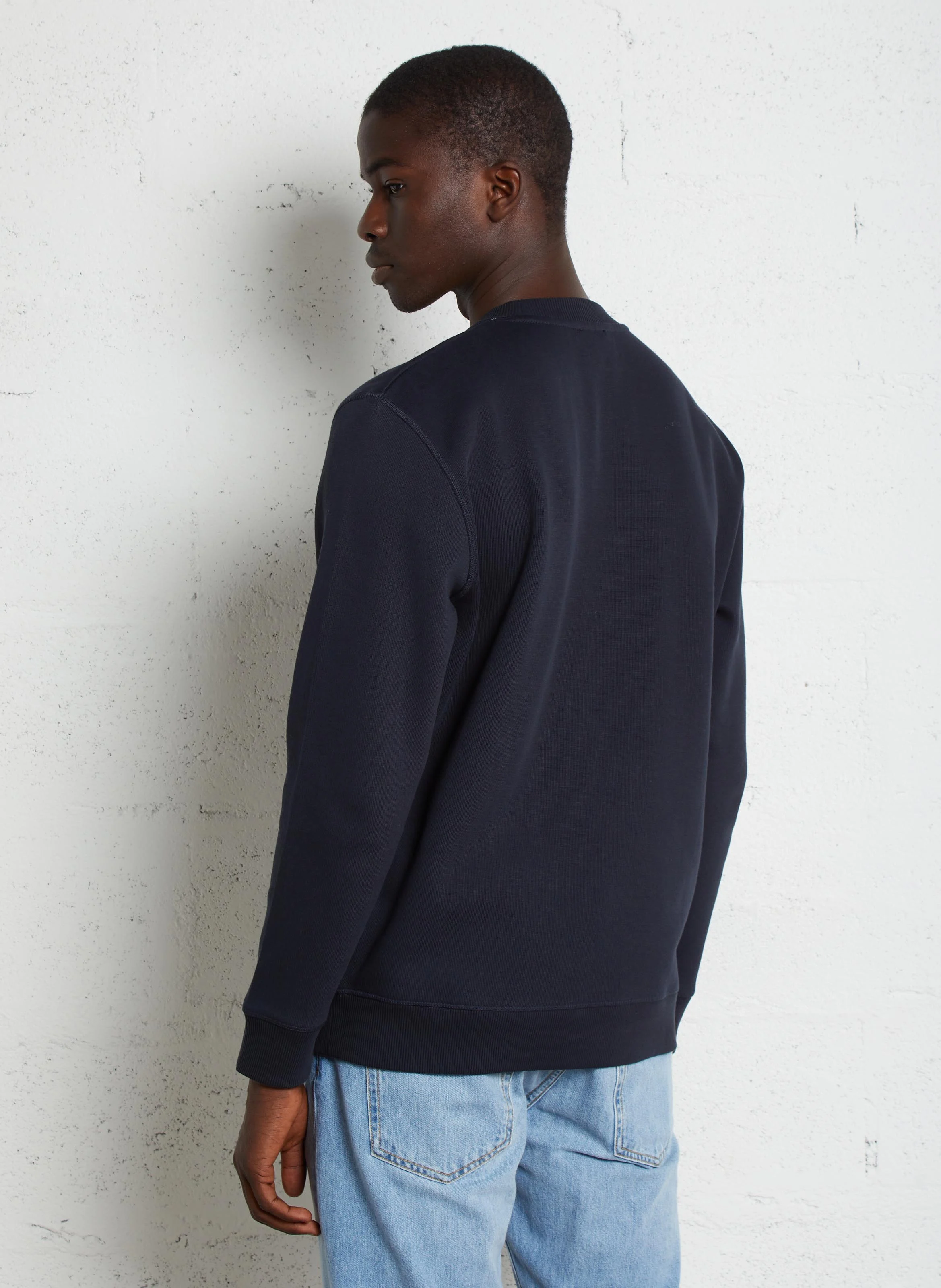 HERITAGE - Sweat ample brodé en coton | Bleu