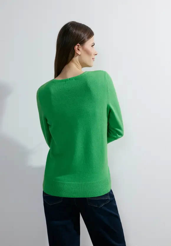 Cosy Strickpullover - celery green melange