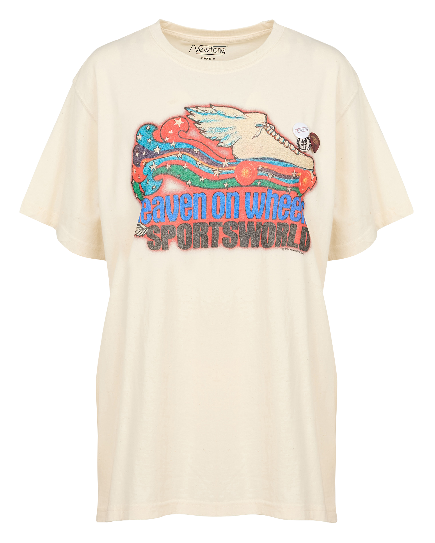 TRUCKER HEAVEN - Tee-shirt droit col rond sérigraphié en coton | Beige
