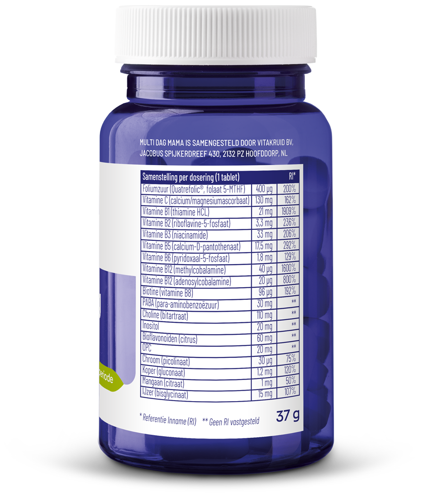 Vitakruid Multi Dag Mama 100% Vegan (30 tabletten)