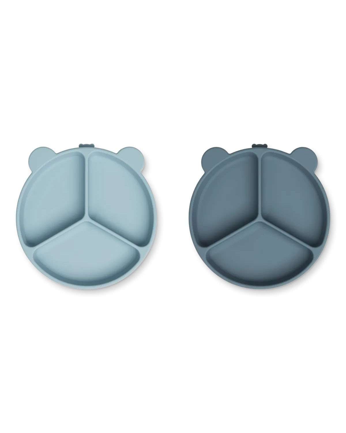 2pk Tallerken med flere rom & Sugekopp – Silikon | Stacy