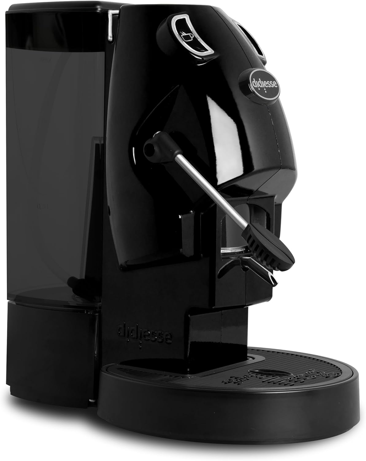 Didiesse Baby Frog Coffee & Tea Kaffeemaschine für Pads, mit Milchaufschäumer und doppeltem Padhalter für Kaffee und Tee, geringer Verbrauch 450 W, Warmwasserspender (schwarz)