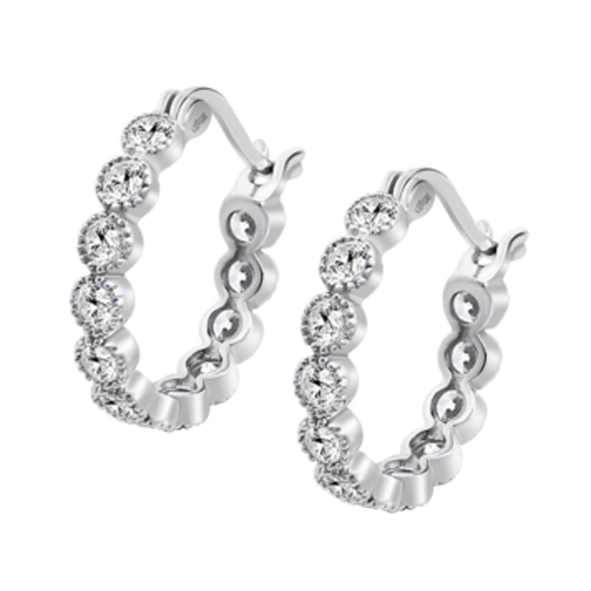 Créoles Lotus Silver argent oxydes