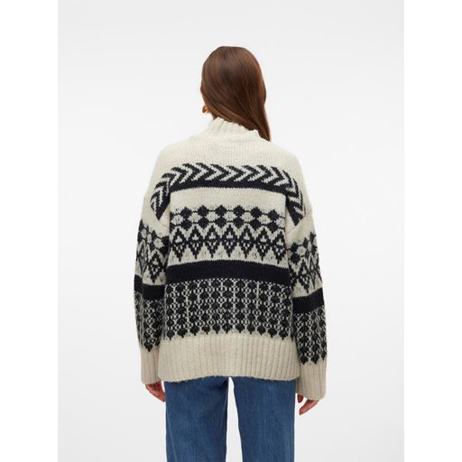 Vero Moda Ample Striktrøje, Birch/Black, XL