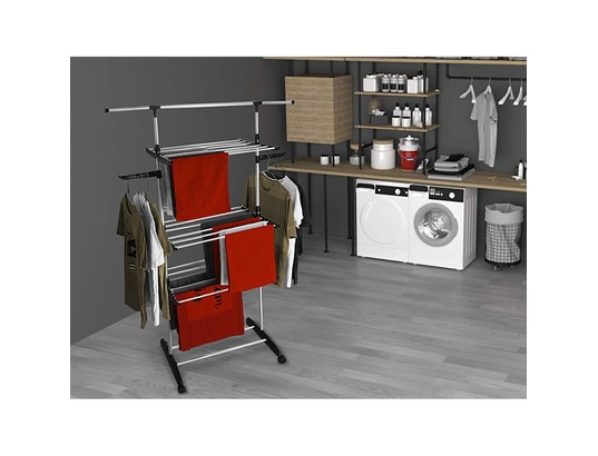 KITCHEN MOVE - Etendoir à linge ultima noir acier 18m