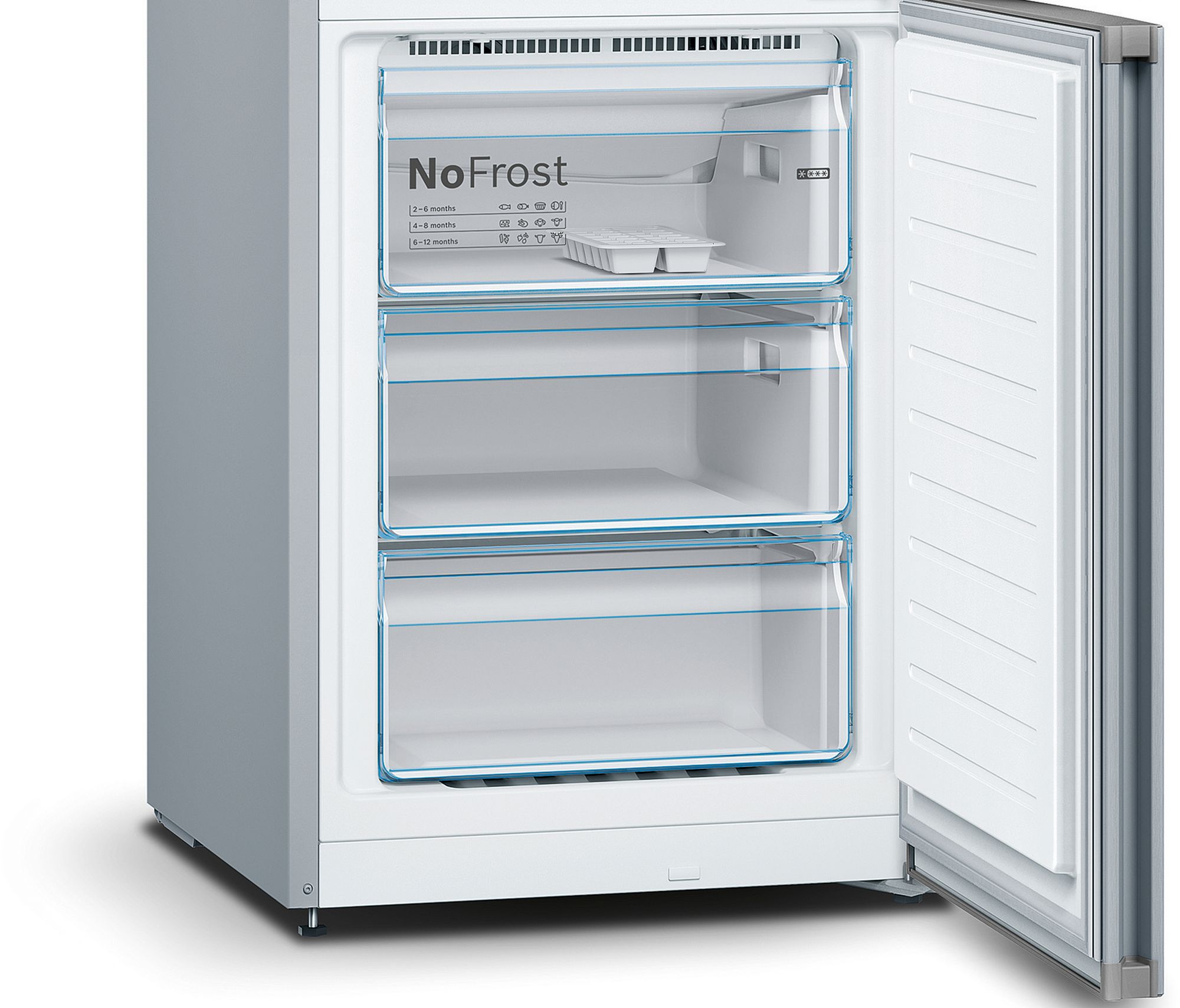 Refrigerador Combinado Independente Série 4, 186 x 60 cm, Aço Inoxidável Resistente a Impressões Digitais KGN36VIEA