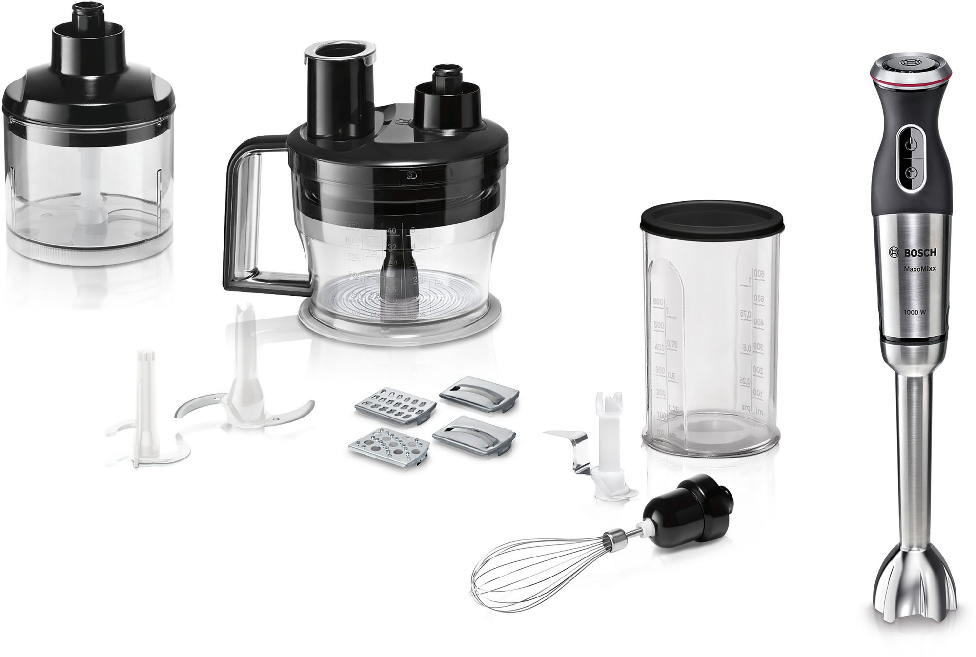 Batedeira manual MaxoMixx 1000W, aço inoxidável, MS8CM6190