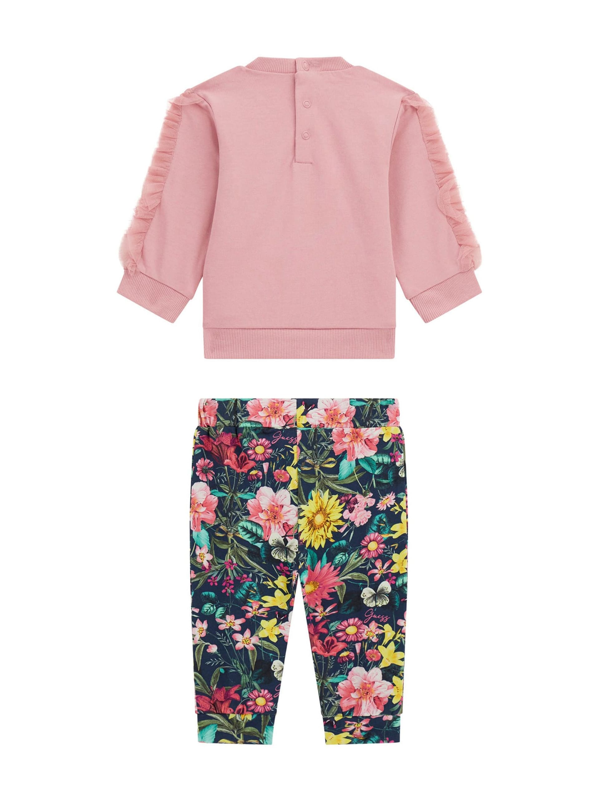 Conjunto de moletom e calça floral (0-24 meses)