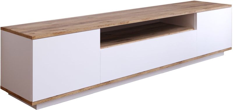 Kalune Design - Safi - TV-Meubel - Wit - Naturel - Spaanplaat