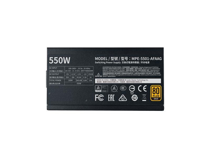 Cooler Master Netzteil Cooler Master MWE Gold V2 550 W Leises MWE Gold V2, 550W-Netzteil