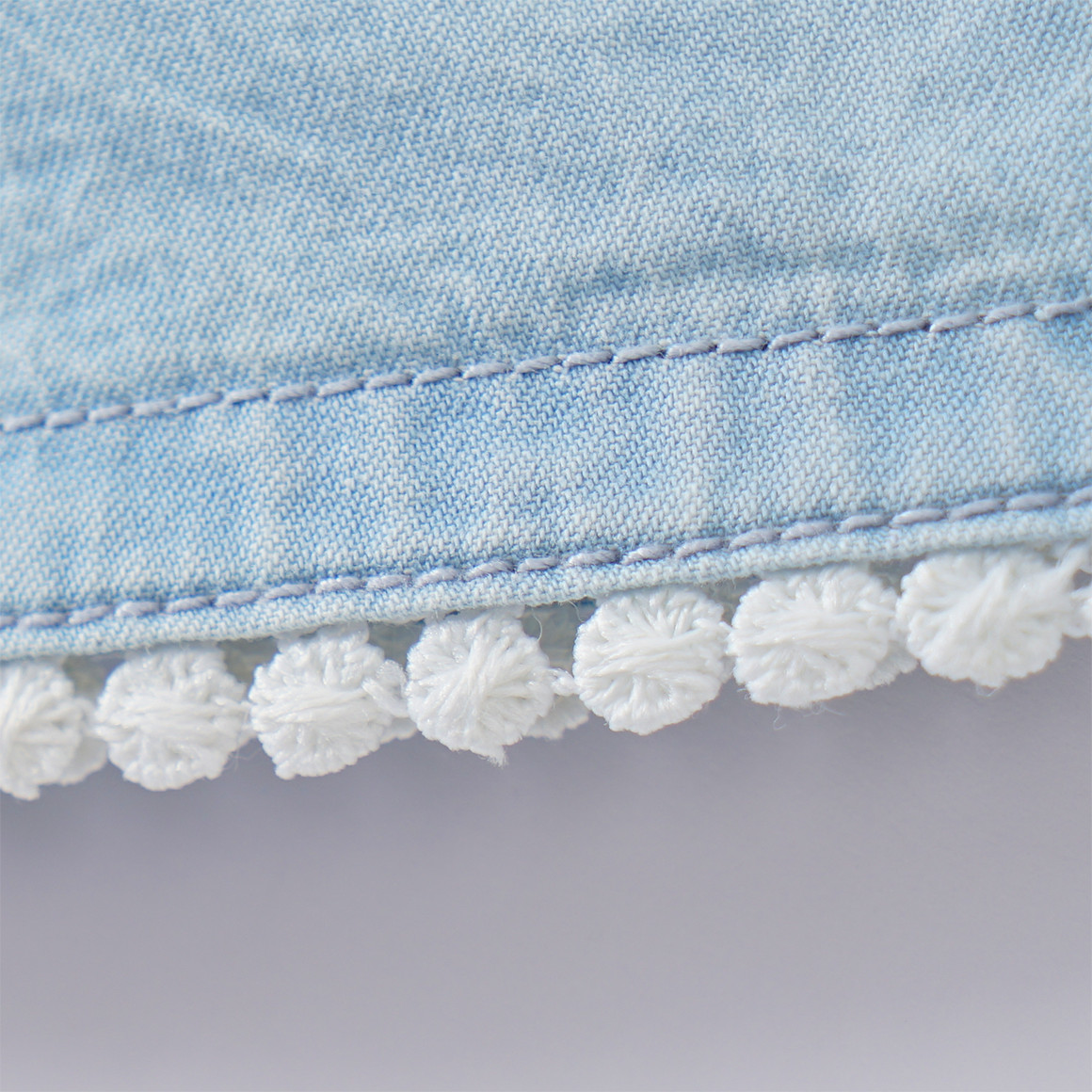 Topomini Baby Shorts mit Häkelkante hellblau