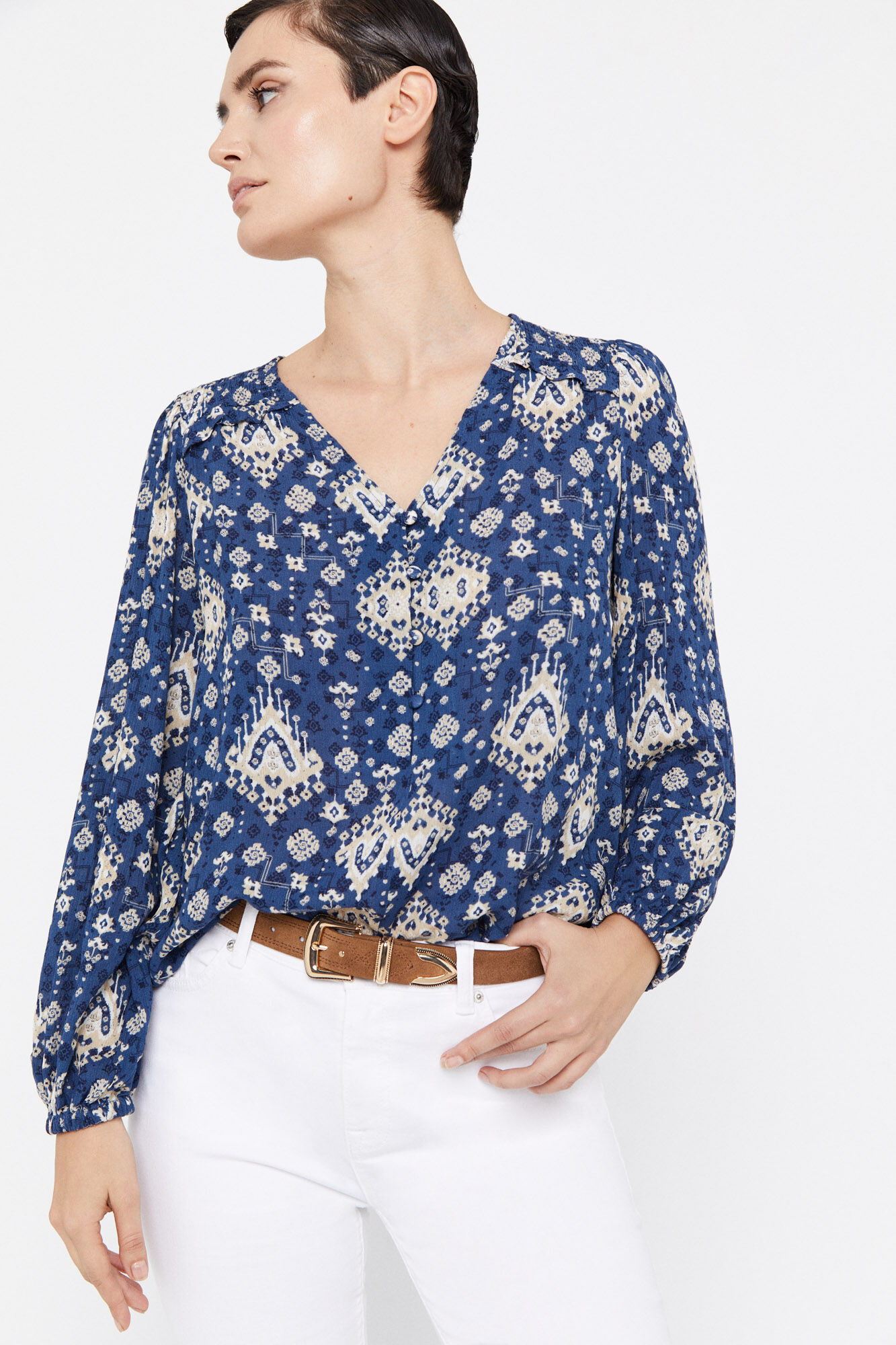 Blusa estampada - Estampa azul