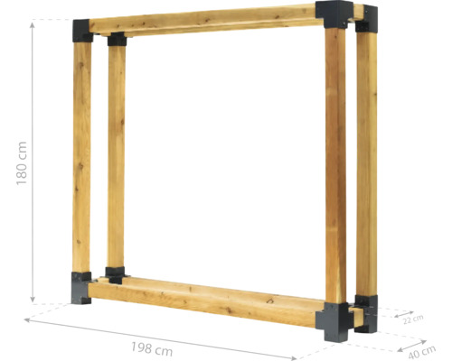 WESTMANN Michel brandhoutstapelhulp, maat XXL, 198 x 40 x 180 cm, naturel
