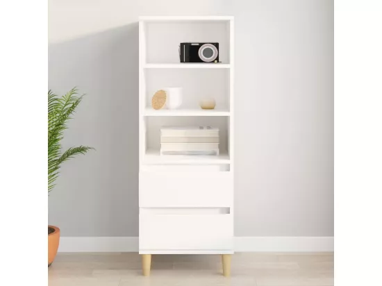 Buffet haut Blanc 40x36x110 cm Bois d'ingénierie